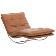 RELAXLIEGE in Leder Hellbraun - Chromfarben/Hellbraun, Design, Leder (95/85/169cm) - Chilliano
