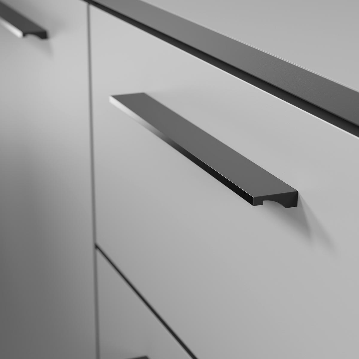 KOMMODE Soul  in 90/111/40 cm  - Dunkelgrau/Schwarz, MODERN, Holzwerkstoff/Metall (90/111/40cm)