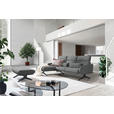 ECKSOFA in Flachgewebe Grau  152/259 cm  - Schwarz/Grau, Design, Textil/Metall (152/259cm) - Dieter Knoll