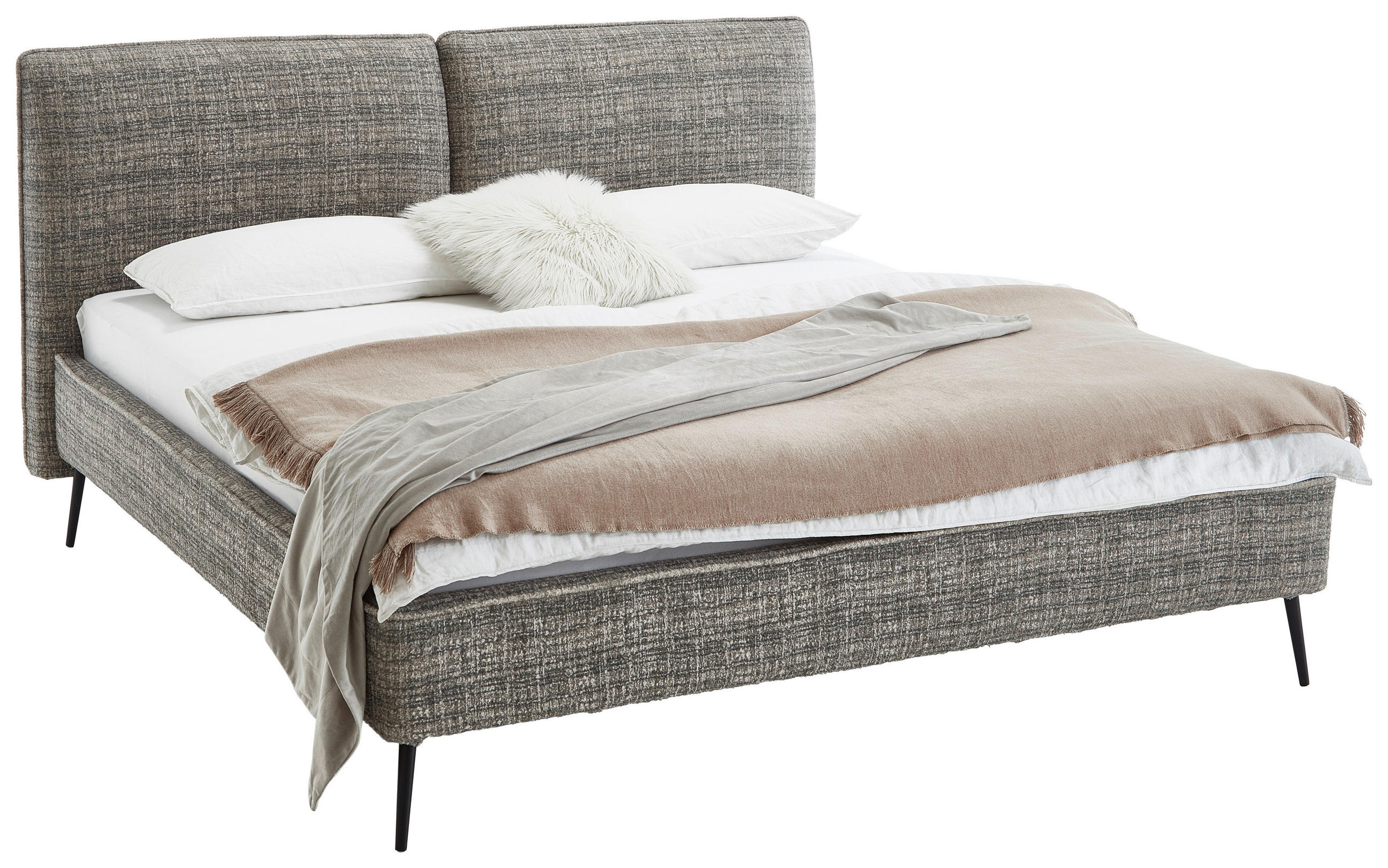 POLSTERBETT 180/200 cm  in Grün  - Schwarz/Grün, MODERN, Textil/Metall (180/200cm) - Livetastic