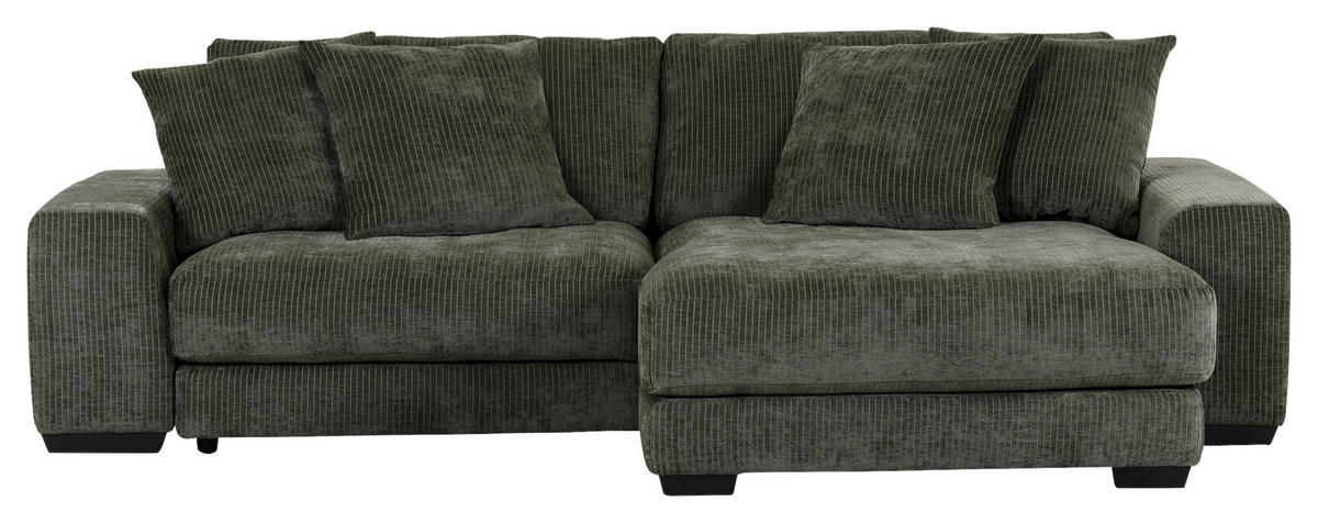 ECKSOFA in Flachgewebe Anthrazit  - Anthrazit/Schwarz, Konventionell, Holz/Textil (280/190cm) - Carryhome