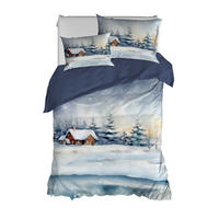 ÁGYNEMŰHUZAT-GARNITÚRA  - kék/fehér, Basics, textil (140/200cm)