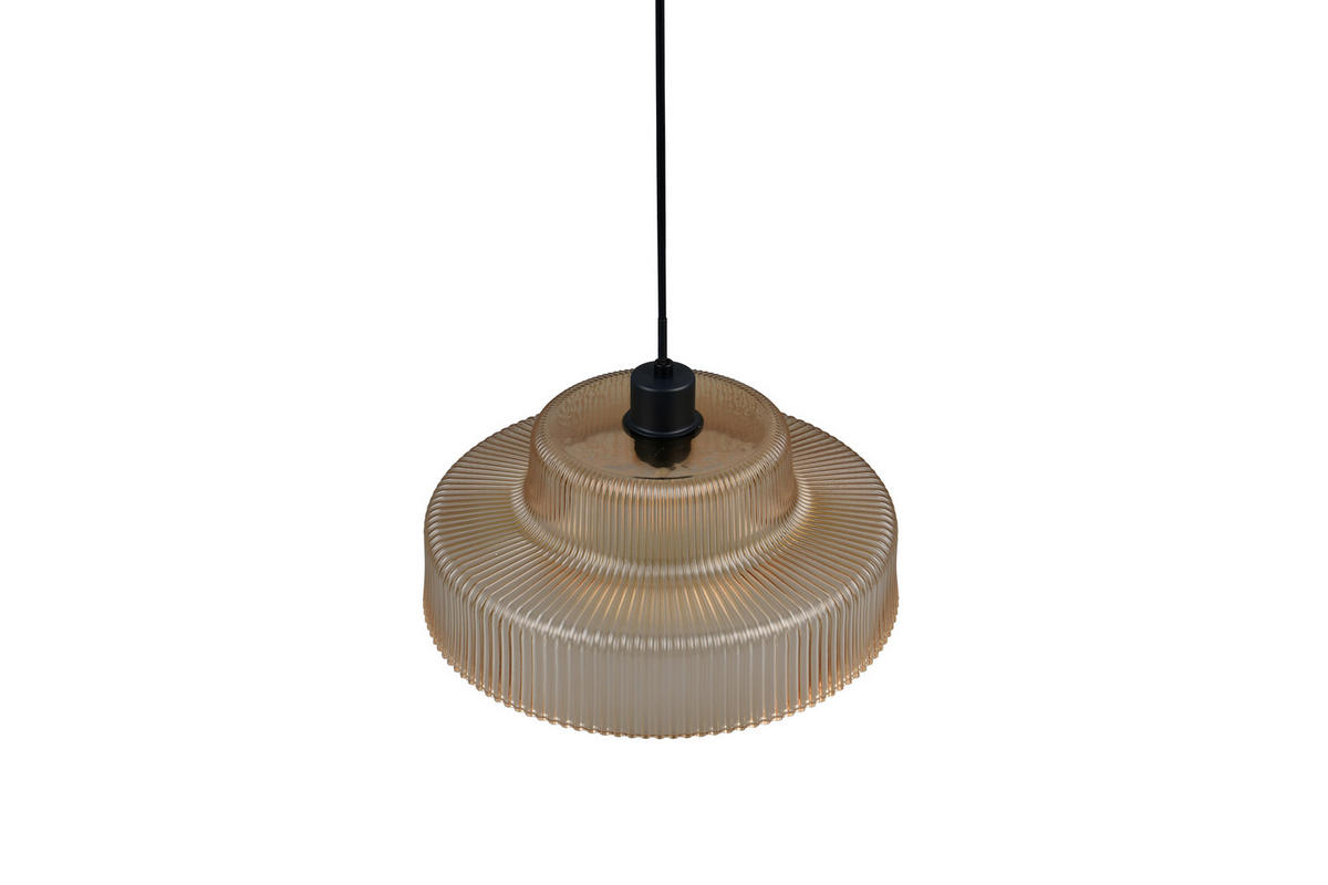 HÄNGELEUCHTE Abella 35/150 cm   - Bernsteinfarben/Schwarz, LIFESTYLE, Glas/Metall (35/150cm)