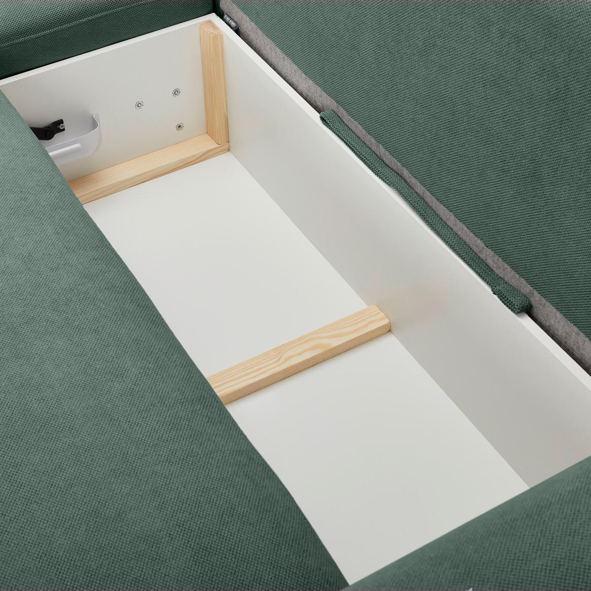 CloseUp von Carryhome ECKSOFA Grün Webstoff.