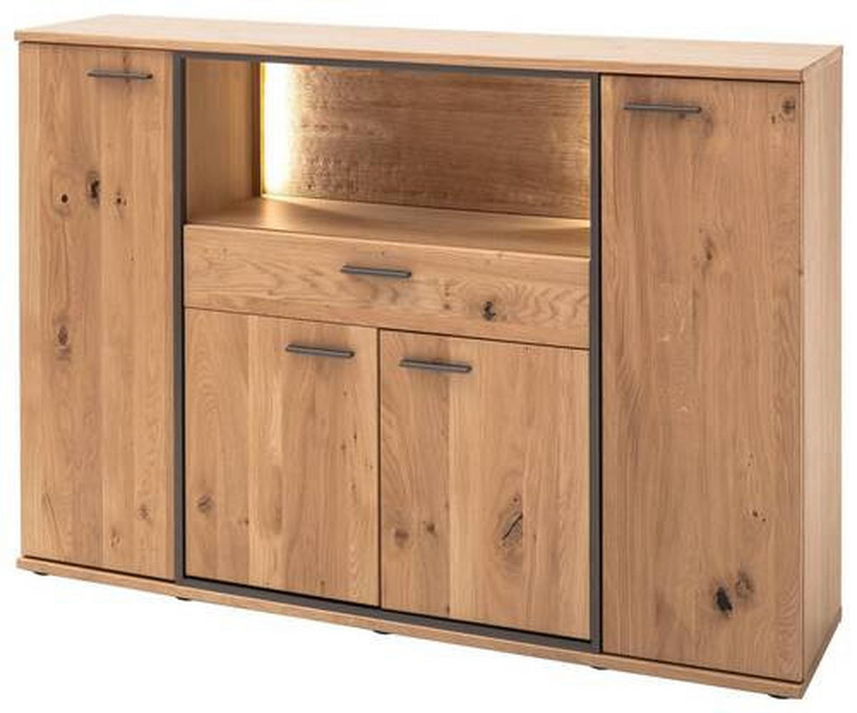 SIDEBOARD Anthrazit, Eichefarben  165/115/37 cm  - Eichefarben/Anthrazit, Konventionell, Holz/Holzwerkstoff (165/115/37cm) - Landscape