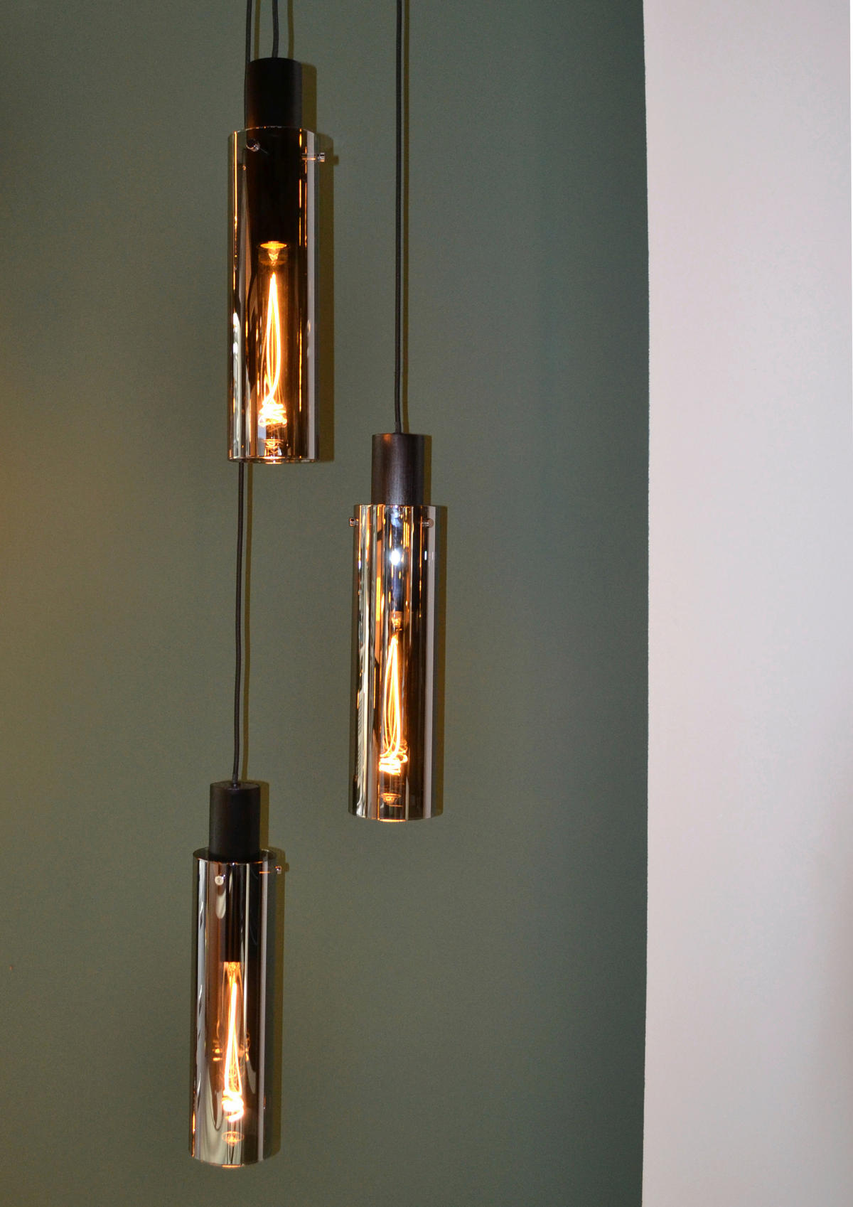HÄNGELEUCHTE 32/32/172 cm    - Hellgrau, Design, Glas (32/32/172cm) - Lucide