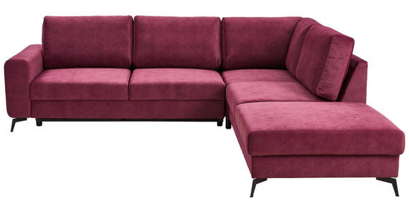 ECKSOFA Bordeaux Chenille  - Bordeaux/Schwarz, KONVENTIONELL, Textil/Metall (275/257cm) - Carryhome