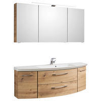 BADEZIMMER  in 141 cm  - Eichefarben, Konventionell, Glas/Holzwerkstoff (141cm) - Sadena
