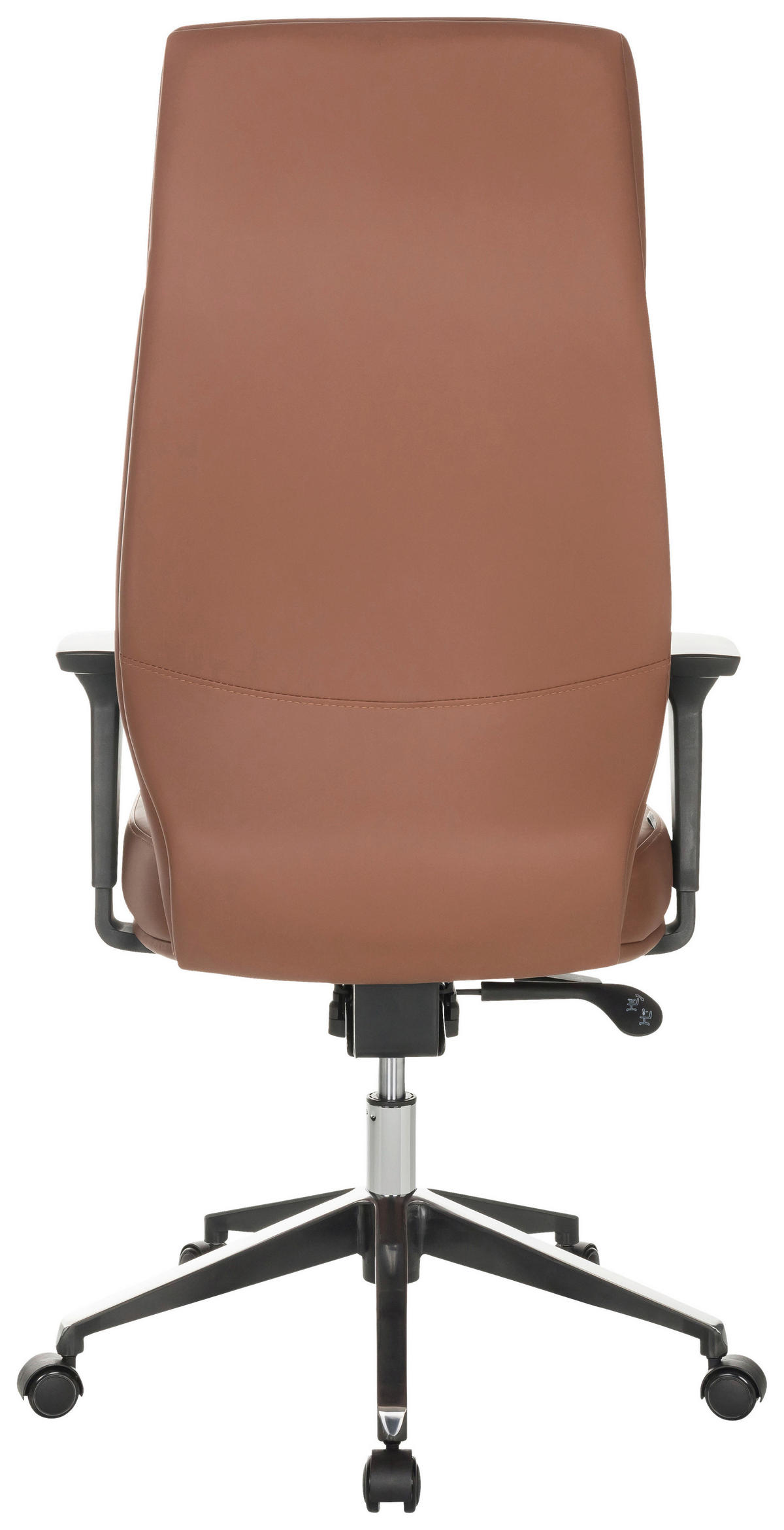 PISARNIŠKI STOL usnje rjava  - črna/rjava, Basics, kovina/umetna masa (68/123-130/68cm) - MID.YOU