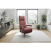 RELAXSESSEL TV VARIO COMFORT E S1 Echtleder Kopfteilverstellung, Rücken echt    - Rotbraun/Silberfarben, Basics, Leder/Metall (70/124/85cm) - Sit & More