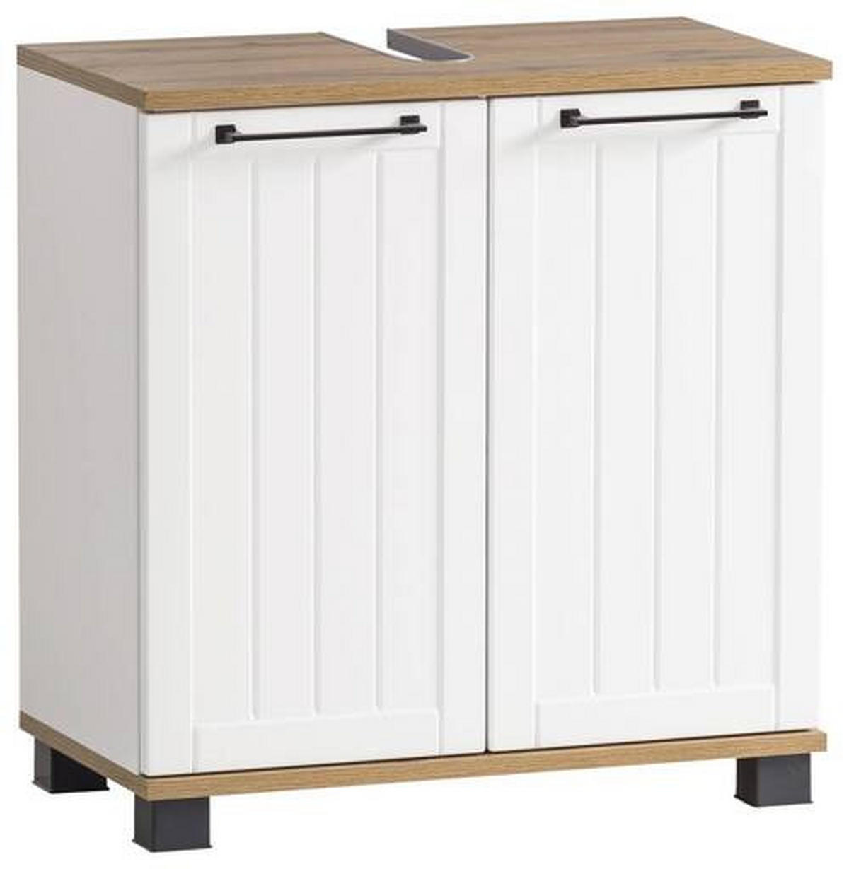 WASCHBECKENUNTERSCHRANK 59,8/62,4/32,6 cm  - Eichefarben/Schwarz, MODERN, Holzwerkstoff/Kunststoff (59,8/62,4/32,6cm) - Stylife