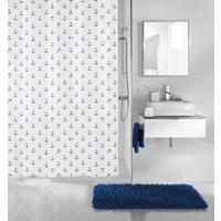 DUSCHVORHANG 180/200 cm  - Dunkelblau, Trend, Textil (180/200cm) - Kleine Wolke