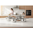 KOCHTOPFSET OLAV 4-teilig  - Klar/Edelstahlfarben, Basics, Glas/Metall - Homeware Profession.