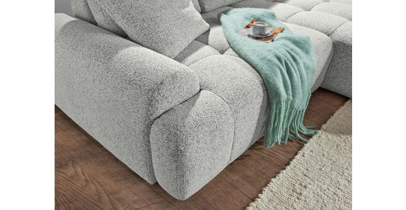 Ecksofa mit Funktion Creme Flachgewebe Zierkissen, Rückenkissen, Bettkasten, Schlaffunktion, Rücken echt, Liegefläche im Originalstoff  - Creme/Schwarz, KONVENTIONELL, Kunststoff/Textil (277/190cm) - Carryhome
