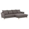 ECKSCHLAFSOFA in Flachgewebe Hellbraun  - Hellbraun/Buchefarben, Design, Holz/Textil (274/170cm) - Livetastic