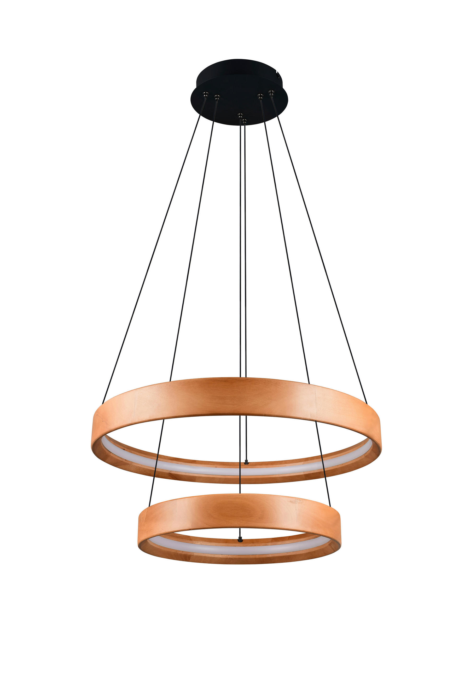 LED-PENDELLEUCHTE Lynwood 60/150 cm   - Schwarz/Braun, Design, Holz/Metall (60/150cm) - Trio Leuchten