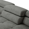 ECKSOFA  in Flachgewebe Dunkelgrau  224/282 cm  - Chromfarben/Dunkelgrau, KONVENTIONELL, Textil/Metall (224/282cm) - Hom`in