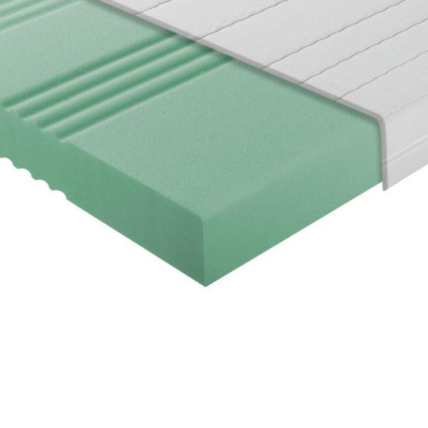 KALTSCHAUMMATRATZE 90/200 cm Höhe ca. 16 cm  - Weiß, Basics, Textil (90/200cm) - Boxxx
