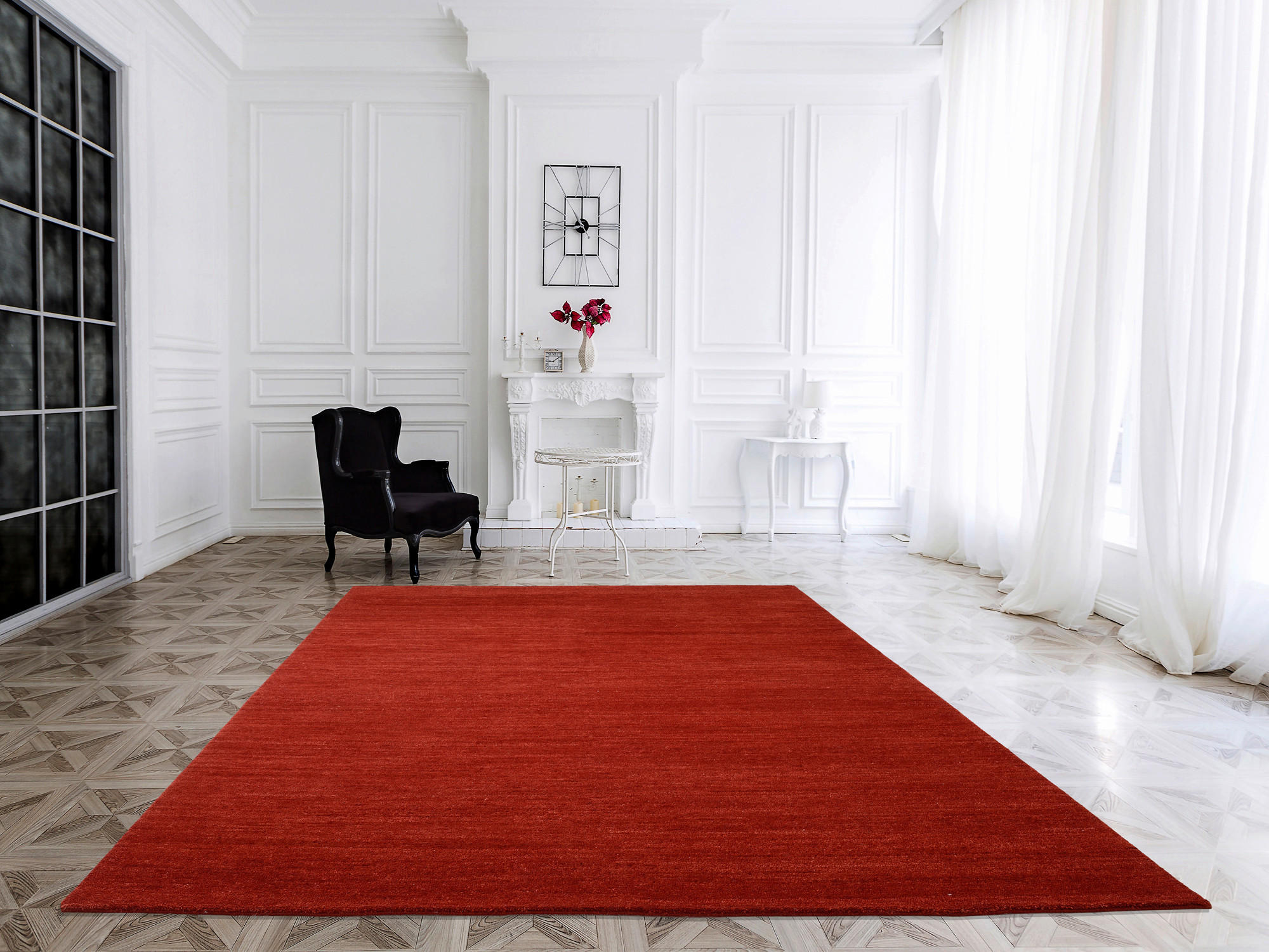 WOLLTEPPICH 140/200 cm Rot  - Rot, Natur, Textil (140/200cm) - Cazaris