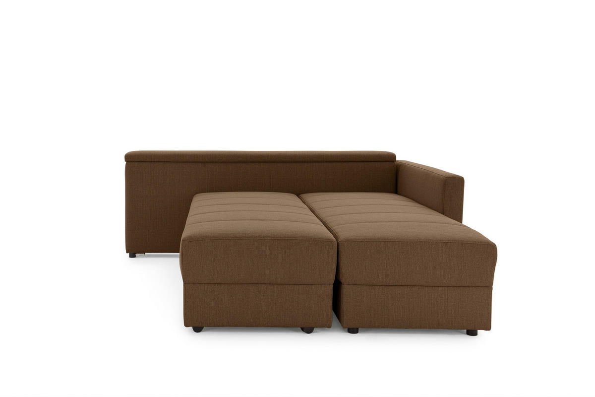 ECKSOFA in Webstoff Dunkelbraun  229/287 cm  - Dunkelbraun/Schwarz, Design, Kunststoff/Textil (229/287cm) - LOOKS by W.Joop