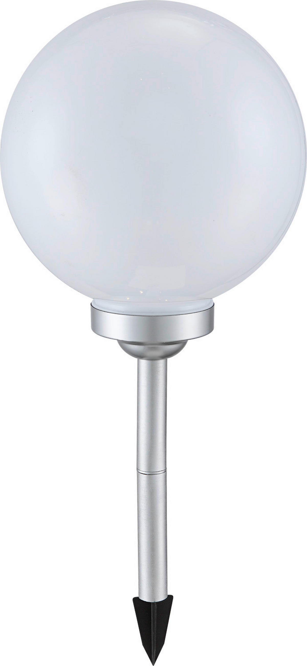 SOLARLEUCHTE 25/68 cm   - Silberfarben/Weiß, Basics, Kunststoff (25/68cm) - Globo