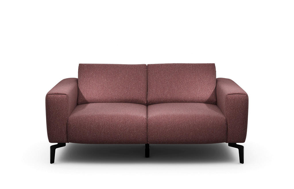 2-SITZER-SOFA in Chenille Rot  - Rot/Schwarz, Design, Textil/Metall (180/86/86-94cm) - SENSOO