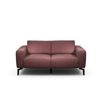 2-SITZER-SOFA Chenille Rot  - Rot/Schwarz, Design, Textil/Metall (180/86/86-94cm) - SENSOO