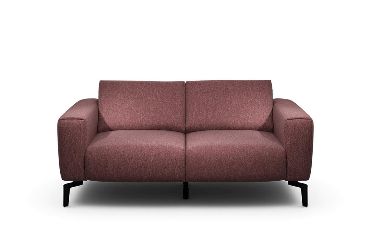 2-SITZER-SOFA Chenille Rot  - Rot/Schwarz, Design, Textil/Metall (180/86/86-94cm) - SENSOO