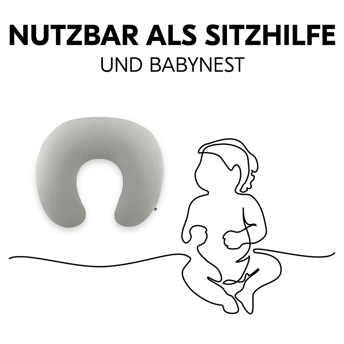 STILLKISSEN Nurse N Feed   - Grau, Basics, Textil (25/80/140cm) - Hauck