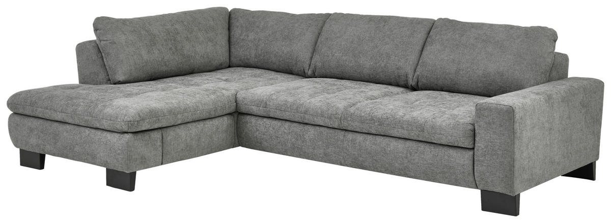 HÖRNSOFFA i chenille grå  - svart/grå, Modern, metall/textil (197/84/289cm) - Livetastic