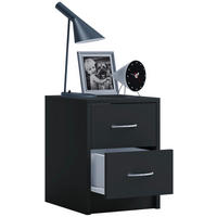 NACHTSCHRANK 35/40/35 cm  - Alufarben/Schwarz, Basics, Holzwerkstoff (35/40/35cm) - MID.YOU