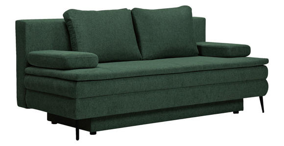 SCHLAFSOFA in Webstoff Dunkelgrün  - Dunkelgrün/Schwarz, Design, Kunststoff/Textil (200/90/100cm) - Venda