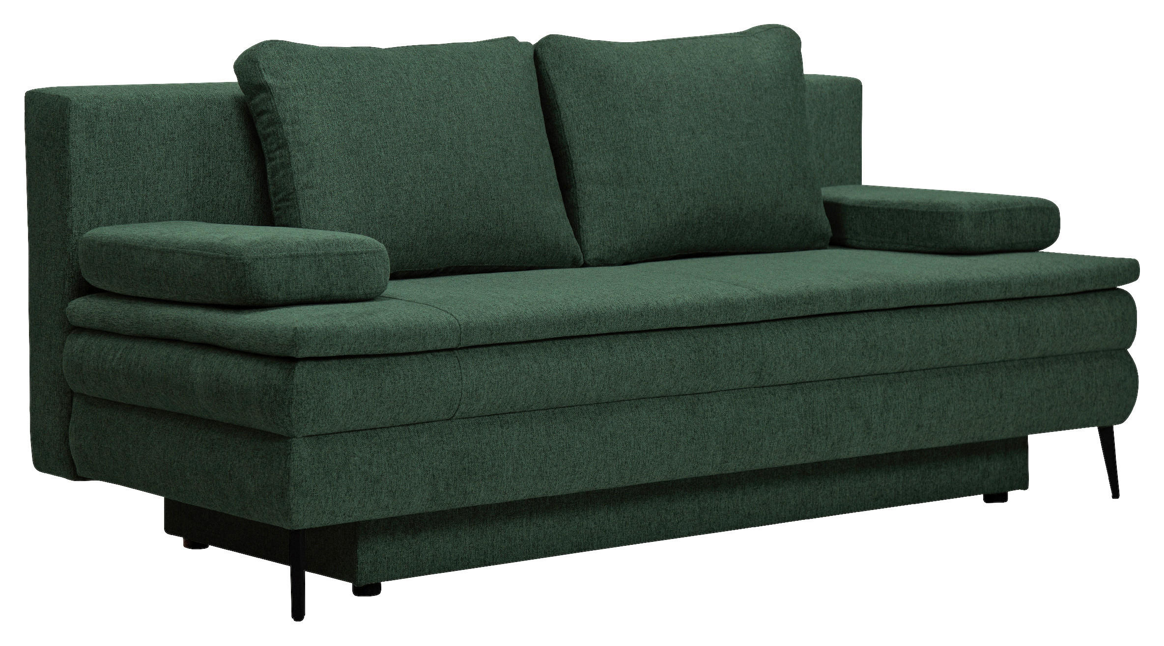 SCHLAFSOFA  mit Stoffauswahl, Liegefunktion Webstoff Dunkelgrün  - Dunkelgrün/Schwarz, Design, Kunststoff/Textil (200/90/100cm) - Venda