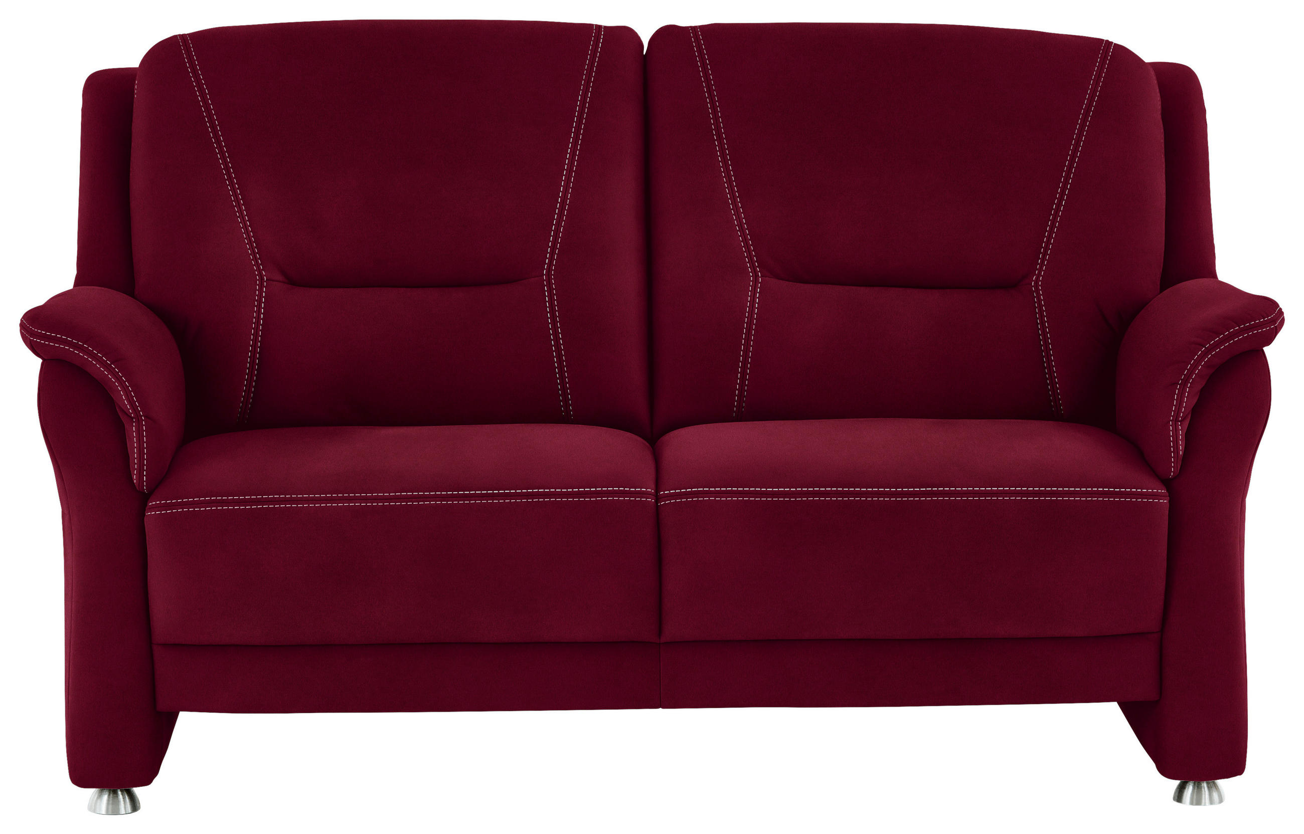 2,5-SITZER in Mikrofaser Rot  - Beige/Rot, Konventionell, Textil/Metall (172/100/89cm) - Beldomo Comfort