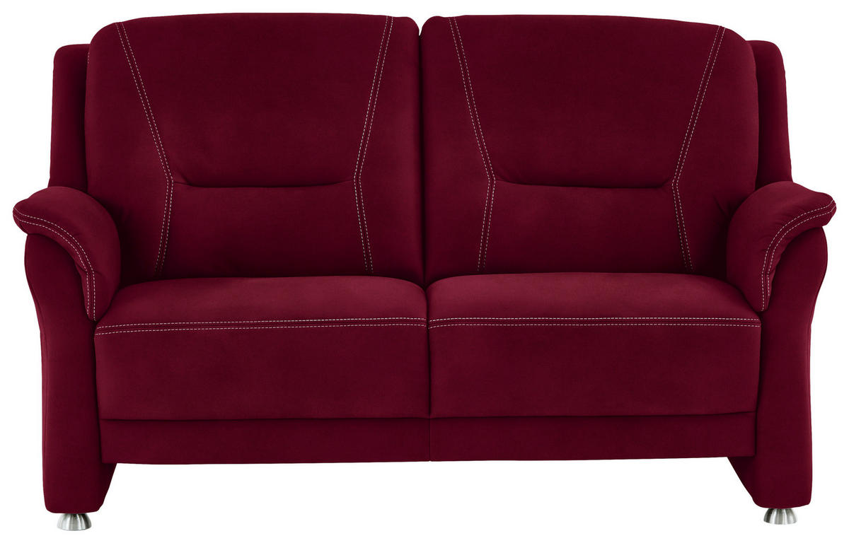 2,5-SITZER in Mikrofaser Rot  - Beige/Rot, KONVENTIONELL, Textil/Metall (172/100/89cm) - Beldomo Comfort