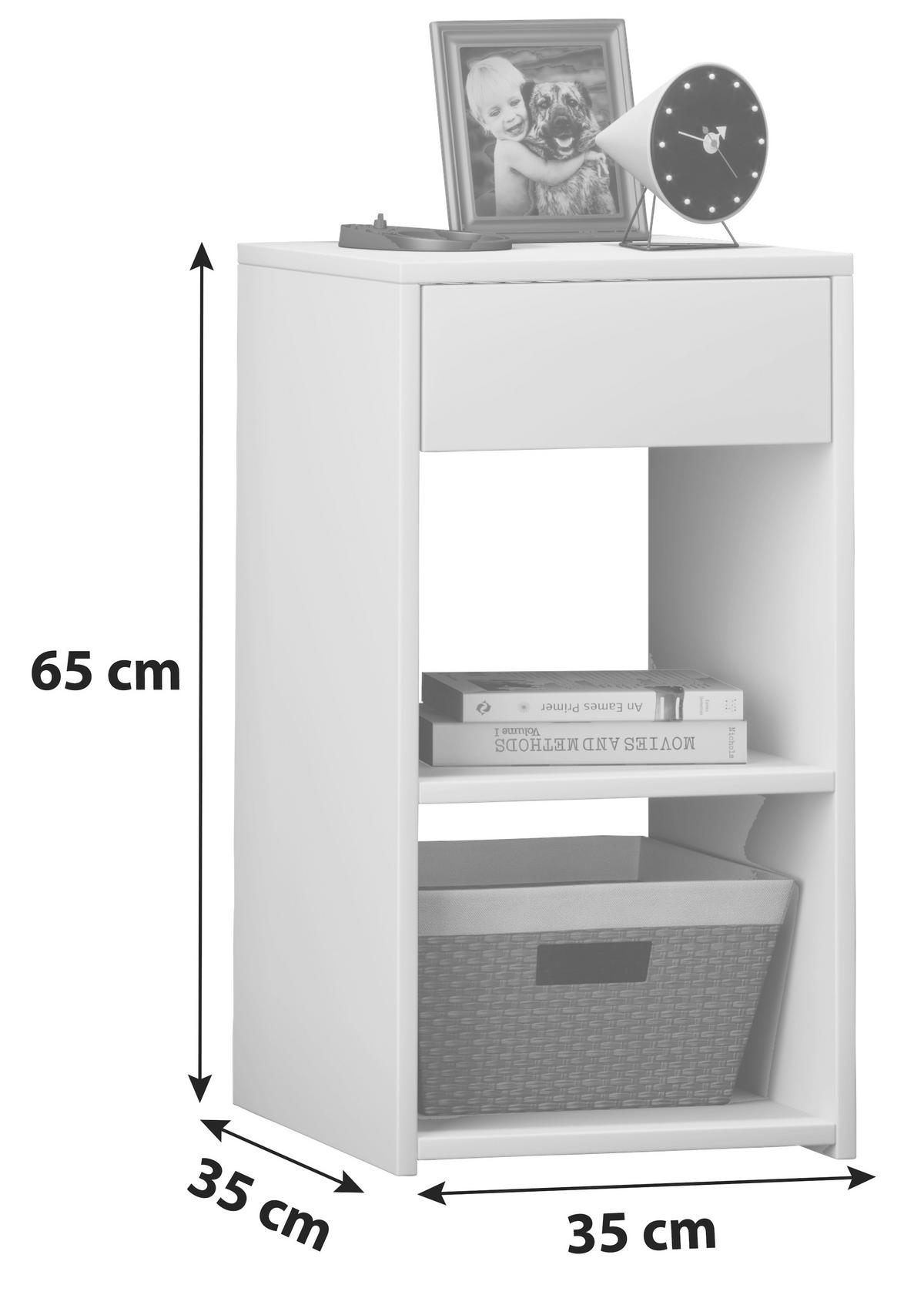 NACHTSCHRANK 35/65/35 cm  - Walnussfarben, KONVENTIONELL, Holzwerkstoff (35/65/35cm) - MID.YOU