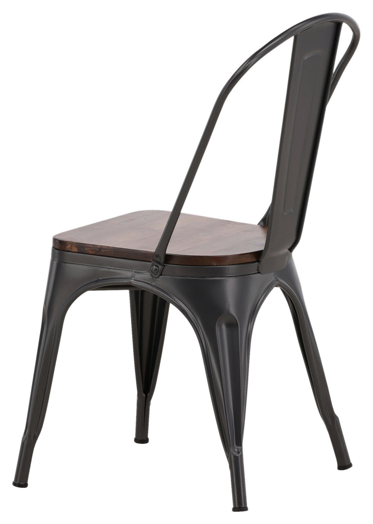 STUHL-SET  in Stahl  - Dunkelgrau/Dunkelbraun, Design, Holz/Metall (36/85/51cm) - Livetastic