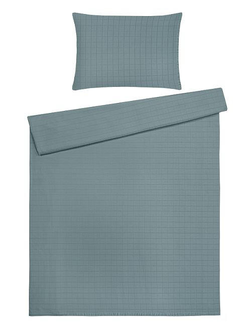 DUVETBEZUG -teilig Karo Satin, Damast 200/210 cm  - Mintgrün, Basics, Textil (200/210cm)