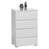 KOMMODE Spice  in 50/80/40 cm  - Weiß Hochglanz/Silberfarben, Design, Holzwerkstoff/Kunststoff (50/80/40cm) - Carryhome