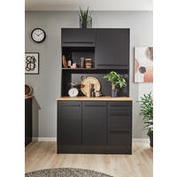 BUFFET 120/211/60 cm  in Eichefarben, Schwarz  - Eichefarben/Schwarz, LIFESTYLE, Holzwerkstoff/Kunststoff (120/211/60cm) - MID.YOU