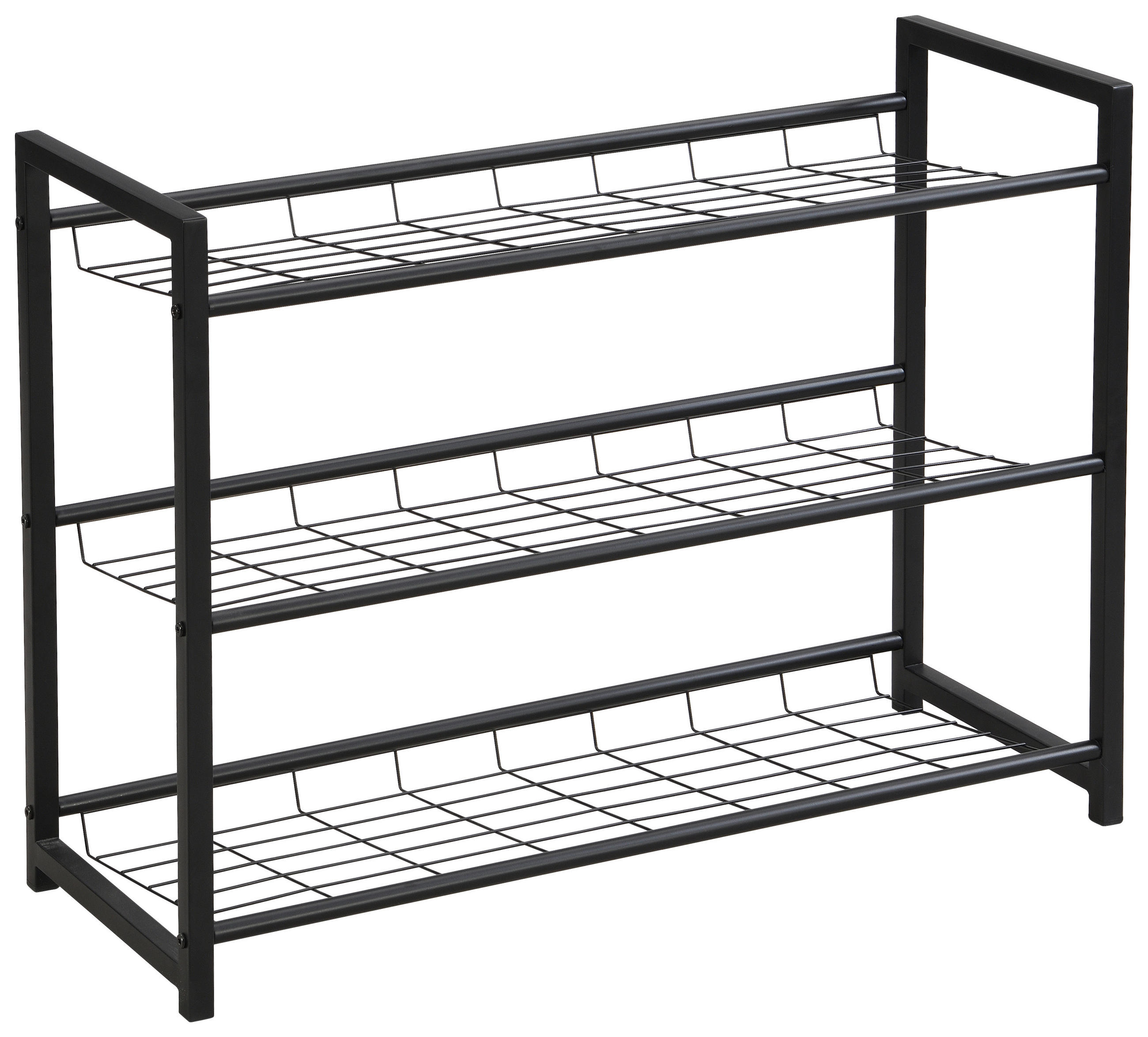 Schuhregal Shoe 2 3 Ablagen 9 Paar Schwarz Matt H: 60 cm