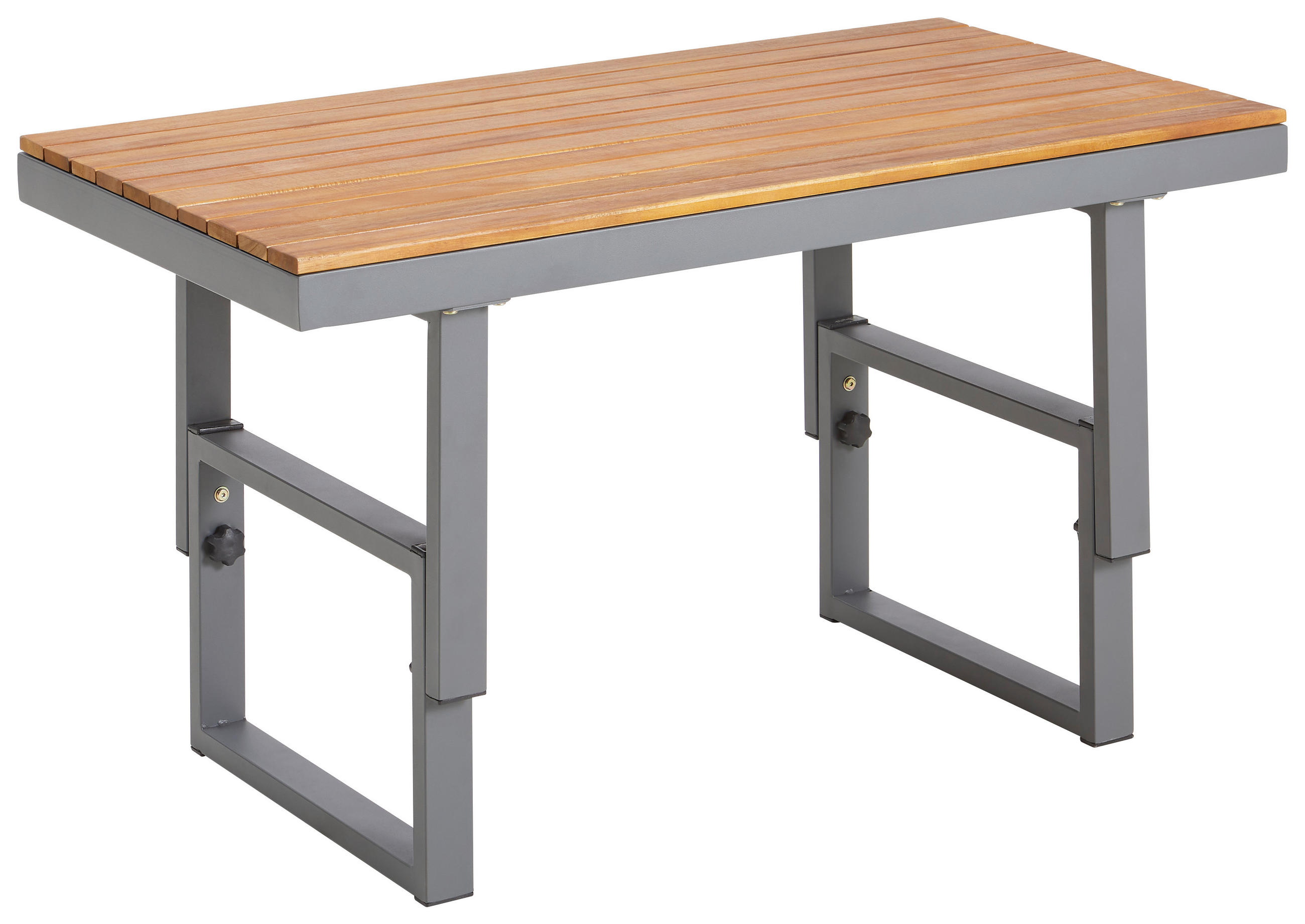 Thumbnail - Ambia Garden Loungegarnitur, Grau, Holz, Metall, Akazie, massiv, 110x45-63x48 cm, Tisch höhenverstellbar, UV-beständig, ...