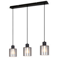 LAMPĂ SUSPENDATĂ 64/12/120 cm  - negru, Trend, sticlă/metal (64/12/120cm) - Novel