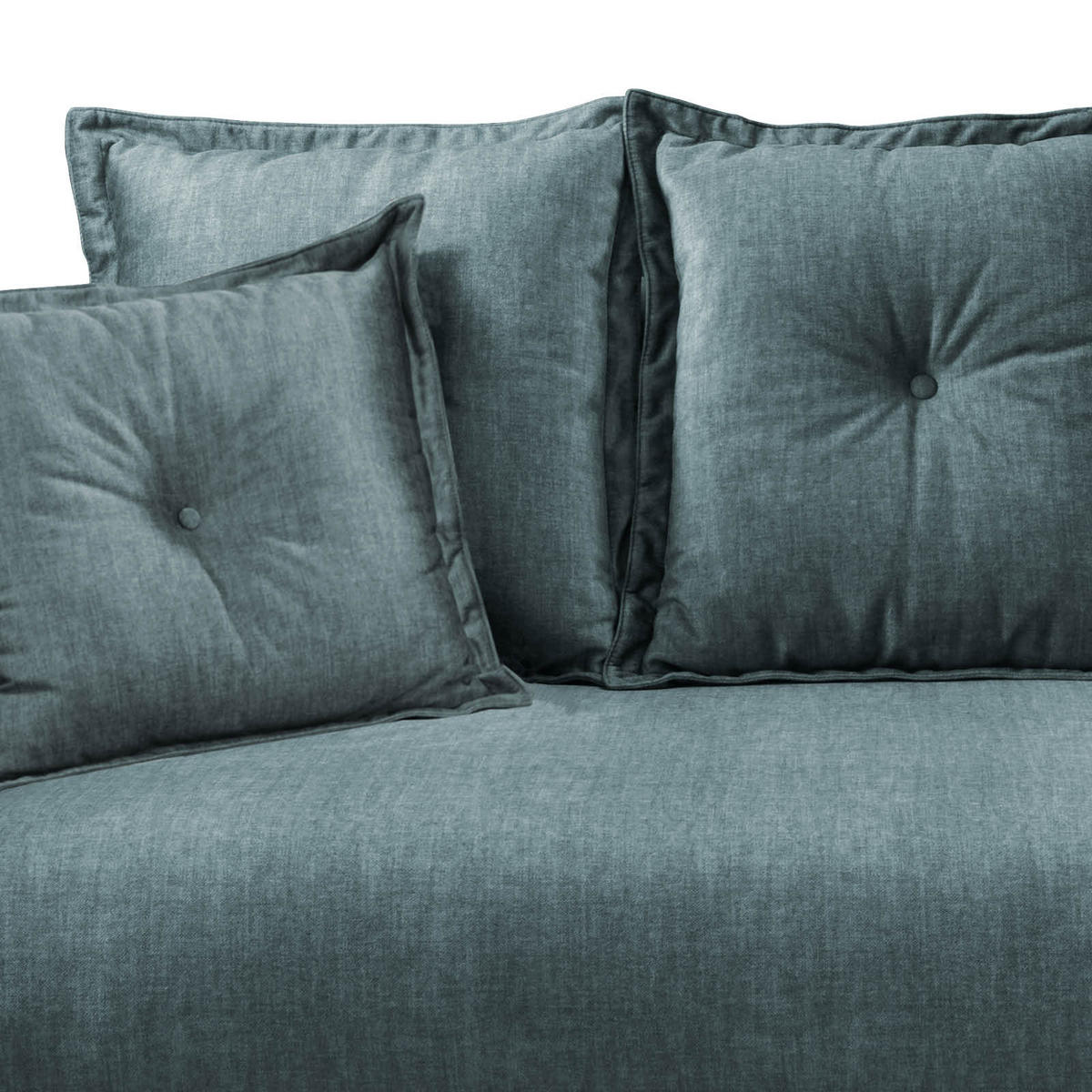 2,5-SITZER in Velours Blau  - Blau/Schwarz, Modern, Holz/Textil (196/94/103cm) - Livetastic