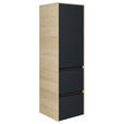 MIDISCHRANK 37/121/33 cm  - Eichefarben/Schwarz, MODERN, Glas/Holzwerkstoff (37/121/33cm) - Dieter Knoll