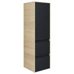 MIDISCHRANK 37/121/33 cm  - Eichefarben/Schwarz, MODERN, Glas/Holzwerkstoff (37/121/33cm) - Dieter Knoll