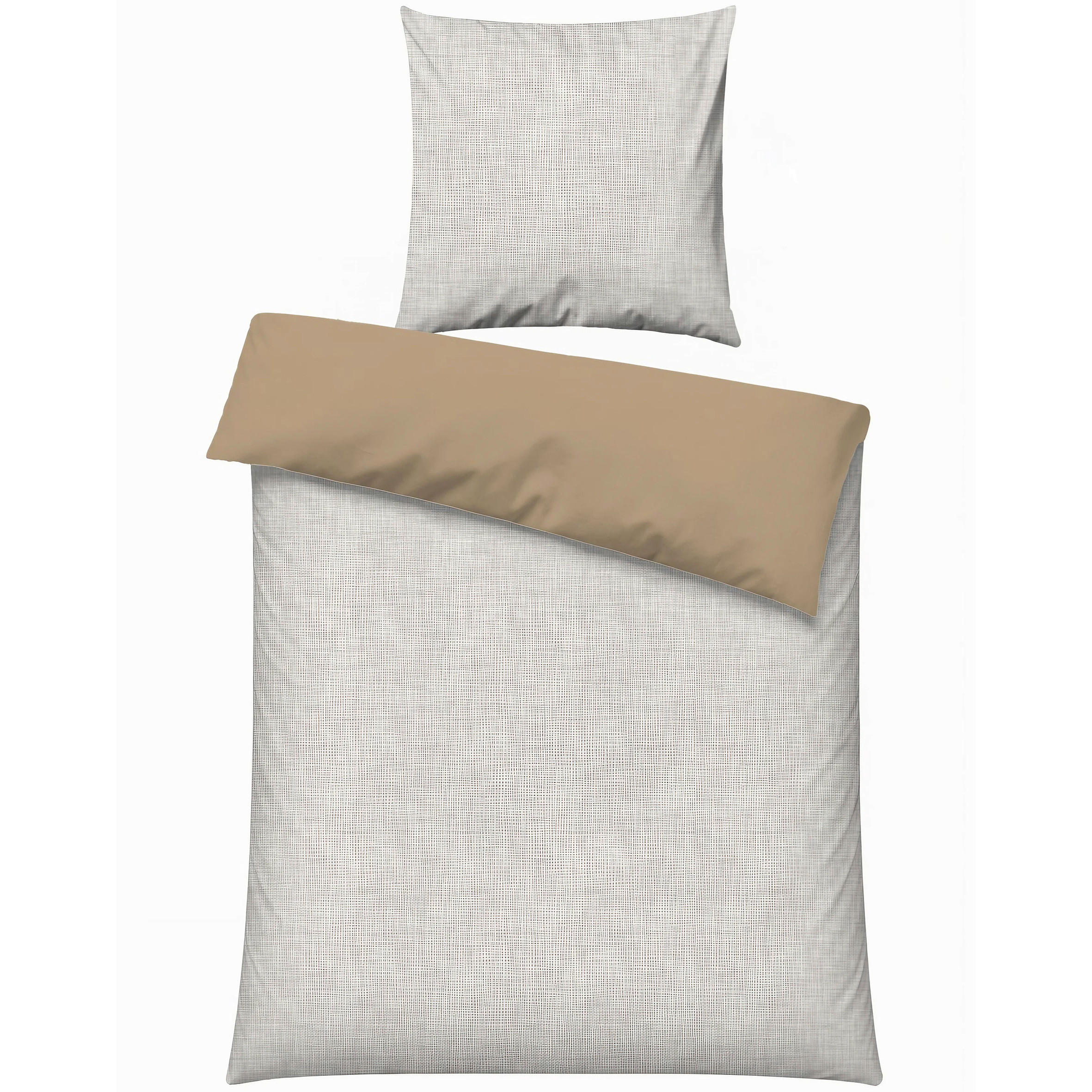 BETTWÄSCHE 2-teilig 135/200 cm  - Beige, Basics, Textil (135/200cm)