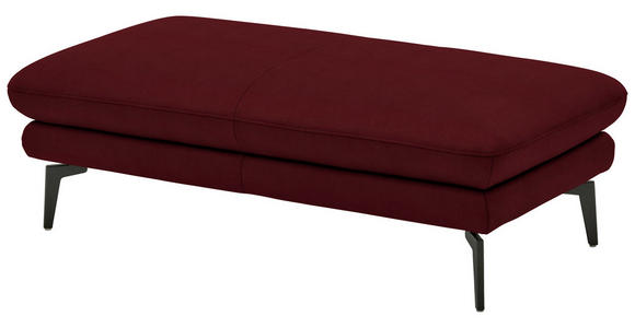 3-SITZER-SOFA in Leder Dunkelrot - Schwarz/Dunkelrot, Design, Leder/Metall (222/86/104cm) - Dieter Knoll