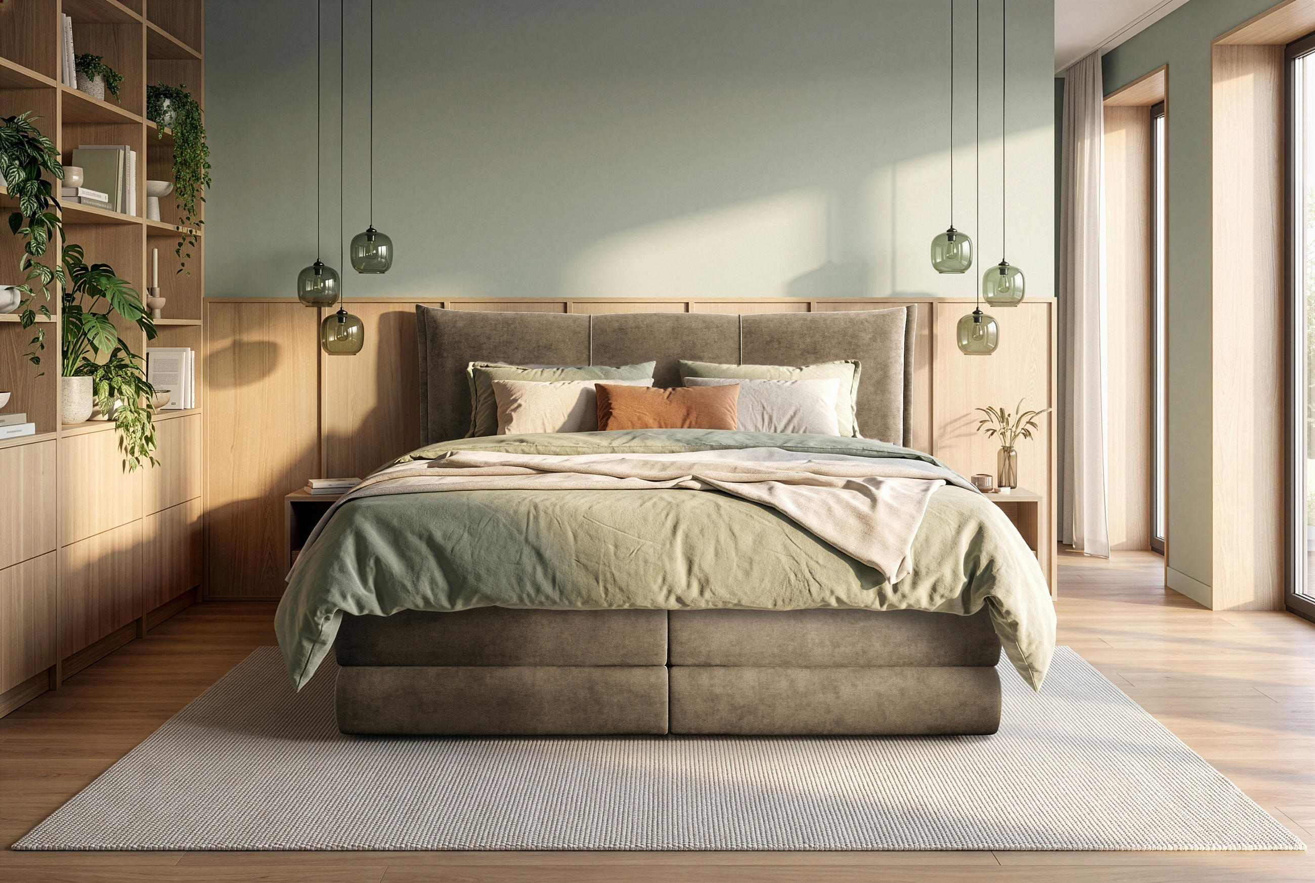 BOXSPRINGBETT 140/200 cm  Braun  - Schwarz/Braun, Modern, Holz/Holzwerkstoff (140/200cm) - MID.YOU