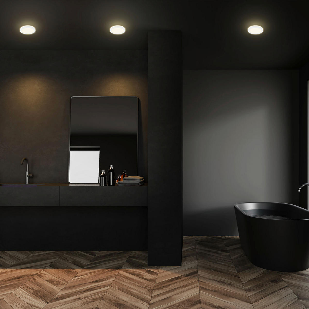 UGRADNA PLAFONJERA ZA KUPATILA - bela, Osnovno, metal (8,4/3,65cm)